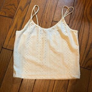 Fashion Nova Yellow Eyelet Cropped Camisole